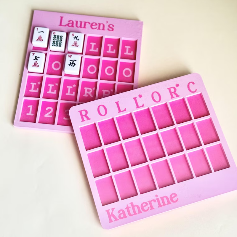 Personalized Mahjong Practice Board for Mahjongg Solo Tile Training Board with Name, Mahjong Learning Tool for Players Beginner Mahj Gift