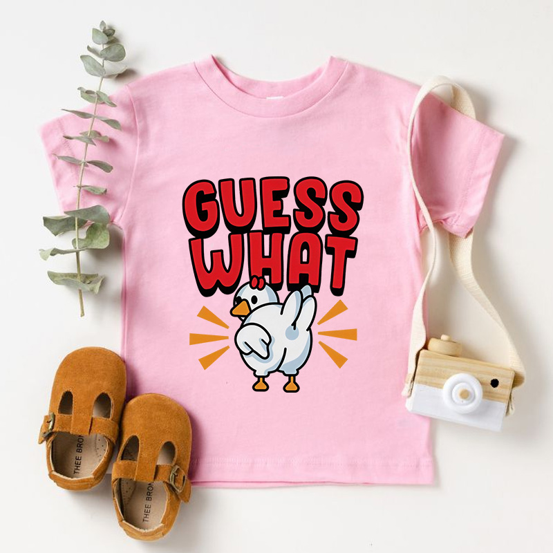 Guess What Chicken Butt Toddler Kids Youth T-Shirt Funny Girls and Boys Shirt Silly Joke Shirt Humorous Children Graphic Tee