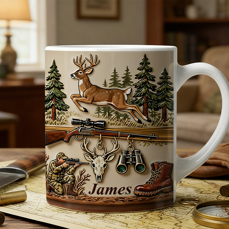Personalized Hunting Adventure Mug Custom Name Outdoor Gift for Dad Husband Men