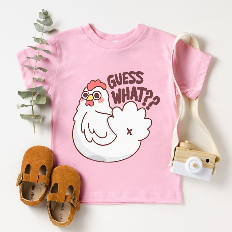 Guess What Chicken Butt Kids Youth T-Shirt Funny Girls and Boys Shirt Silly Joke Shirt Humorous Children Graphic Tee Funny Gifts for Kids
