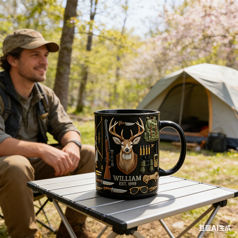 Personalized Deer Hunting Gear Mug Custom Name and Year Gift for Hunters and Outdoor Enthusiasts