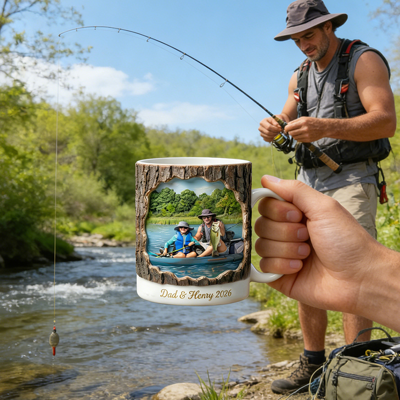 Personalized Fishing Mug Custom Photo and Name Gift for Fishing Lovers
