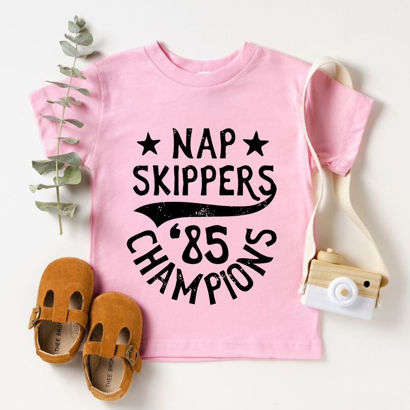 Nap Skippers Champion Funny Quote Gift For Kids Playful Toddler Humor Cute Outfit Kid's T-Shirt
