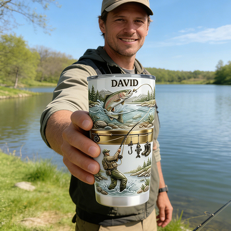 Personalized Lake Days Fishing Tumbler Custom Name Gift for Fishing Lovers