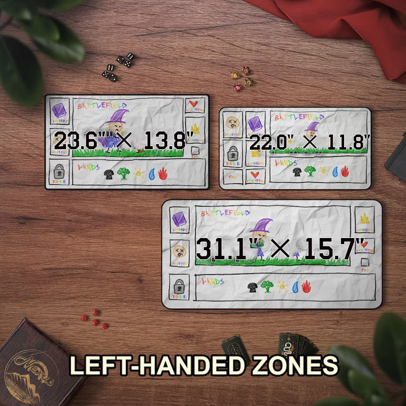 Funny "Paper" TCG Playmat With Optional EDH Card Zones 14" x 24" Neoprene Game Mat Paper & Crayon Texture TCG Gag Gift Extended Play Mat