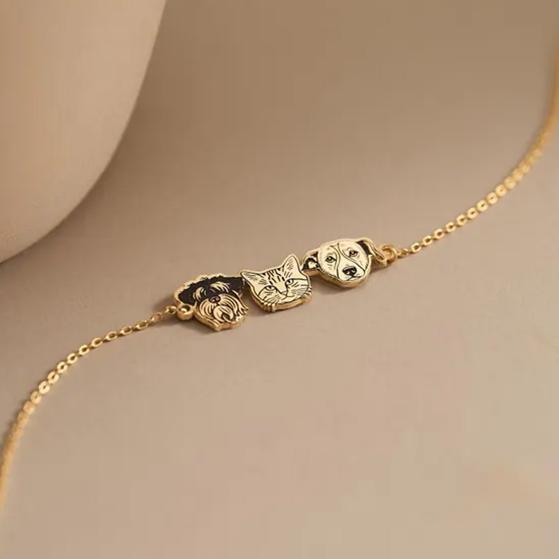Personalized Pet Portrait Bracelet Pet Memorial Bracelet Custom Pet Picture Jewelry Pet Lost Dog & Cat Jewelry Mother's Day Gift