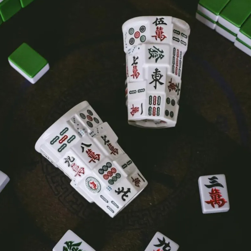 Handmade Ceramic Mahjong Mug Player Coffee Cup Mahjong Lover Gift