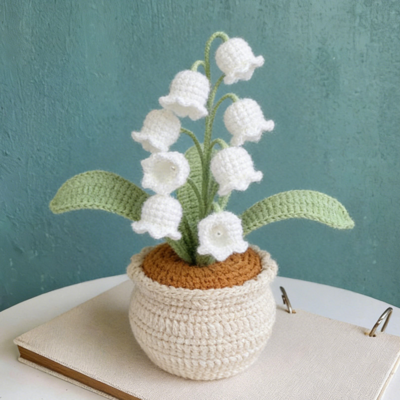 Mothers Day Gift Handmade Knitted Flower Pot Crochet Tulip Plant Gift for Mom Grandma Mother's Day Gifts
