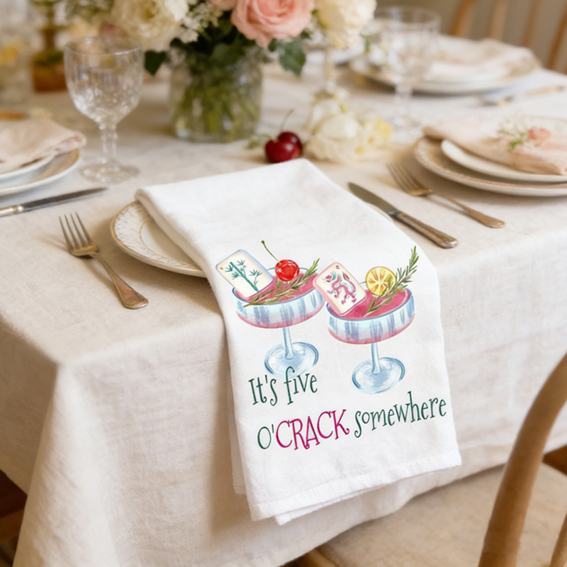 Mahjong It's Five O'Crack Somewhere Tea Towel Mahjong Lovers Gifts for Her