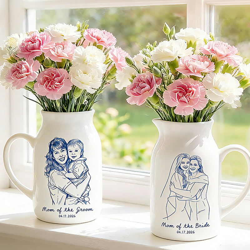 Personalized Flower Vase for Mom Custom Photo Gift for Mom Mother of the Bride Groom Wedding Gift Mother's Day Gift