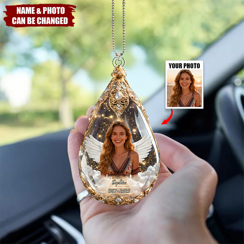 Personalized Memorial Sympathy Gifts For Loss Of Mom Dad Photo Car Ornament
