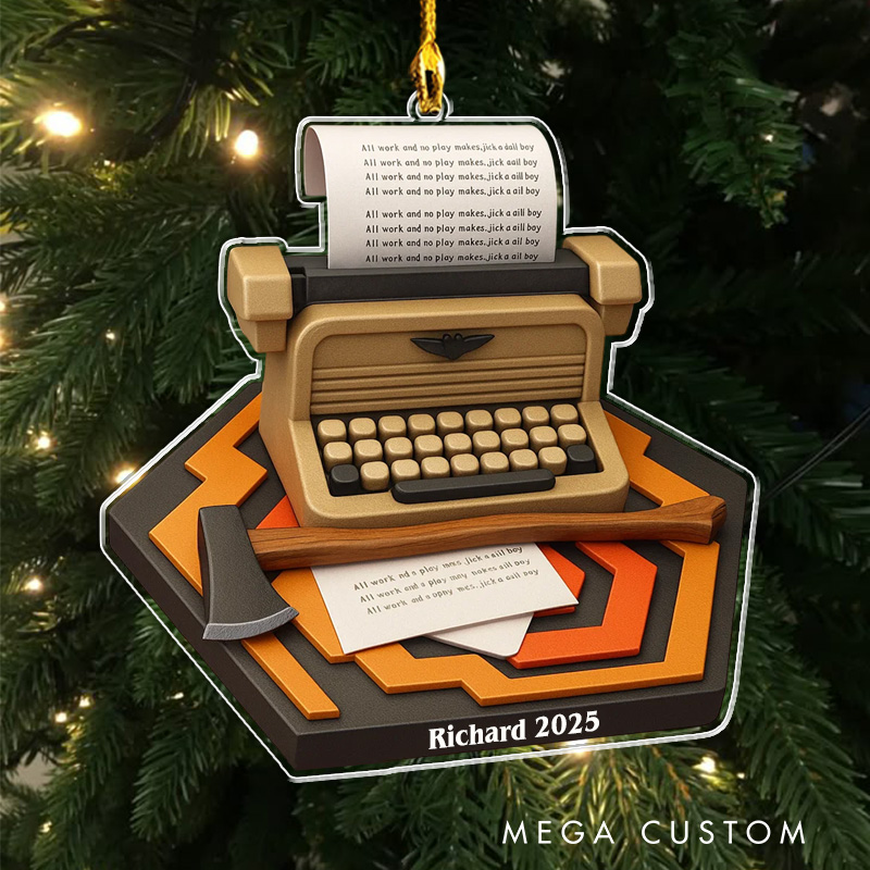 Personalized Horror Movie Typewriter Movie Fan 2D Flat Acrylic Ornament Movie Christmas Gift Film Xmas Gift Christmas Decor