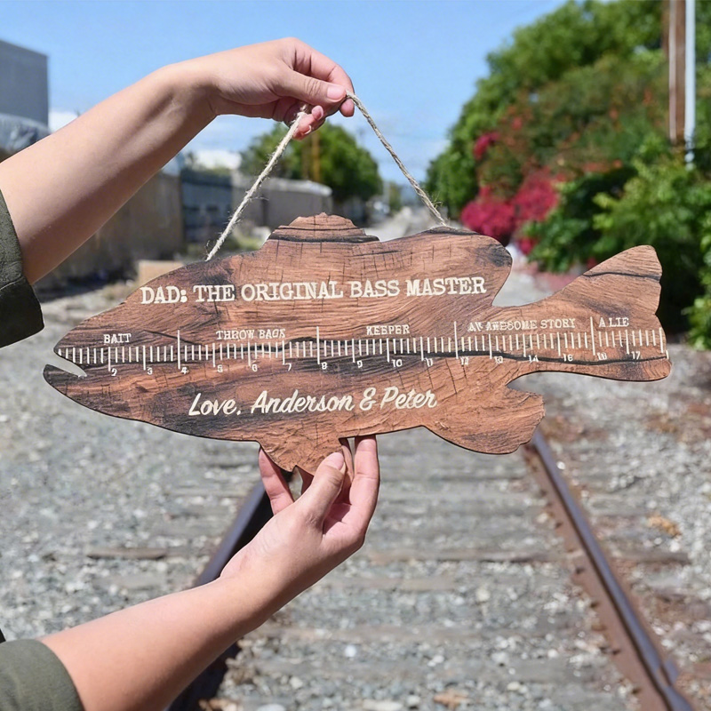 Personalized Fish Ruler for Fathers Day Gift from Kids Fishing Gift for Dad Funny Fish Ruler for Dad Gift for Grandpa Fishing Buddy Gift