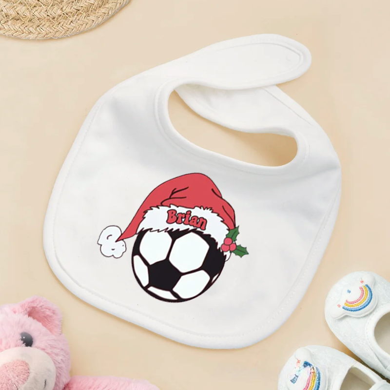 Personalized Soccer Baby Bib Baby Bib with Name Feeding Accessory Baby Shower Welcome Christmas Gift for Baby Kid