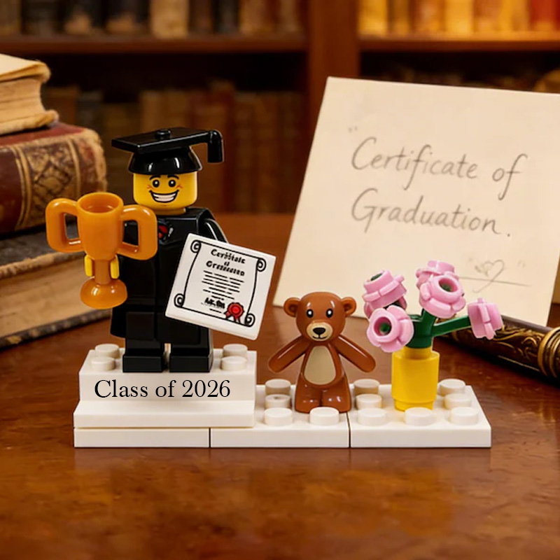 Personalized Graduation Minifigure Custom Mini Figure Graduation Gift for Him Her Graduate Keepsake Unique Grad Keepsake