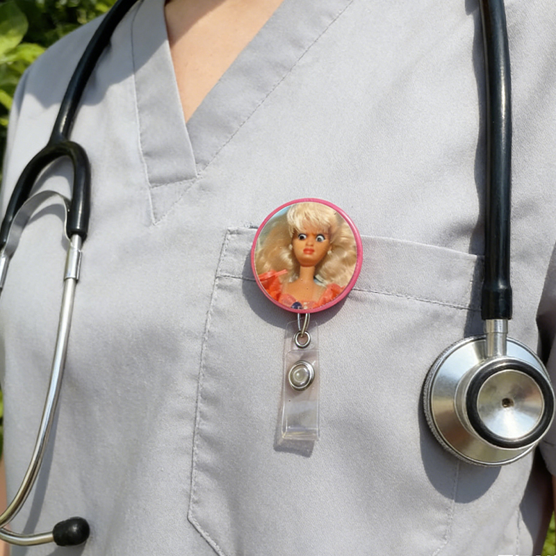 Personalized Funny Badge Nurse Badge Reel Funny ID Badge Holder Retro Doll Badge Reel Nurse Badge Holder Nurse Gift 