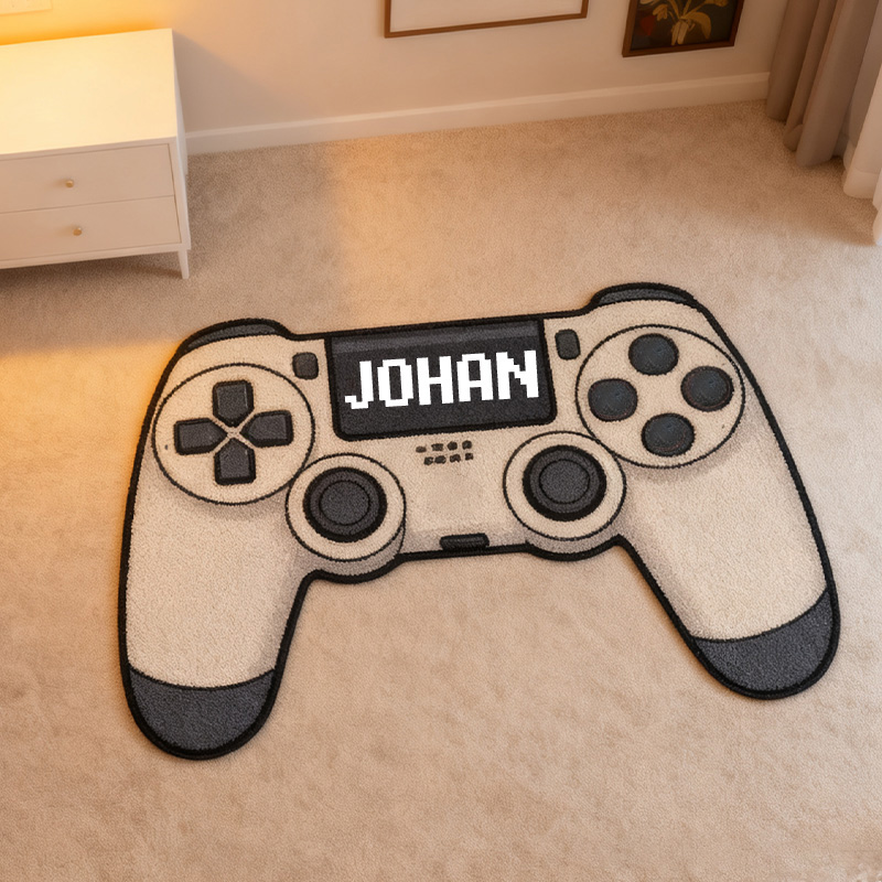 Personalized Retro Gamepad Themed Digital Print Carpet for Gamer Room Stream Setup or Teen Bedroom Decor Geek Gaming Lover Gift