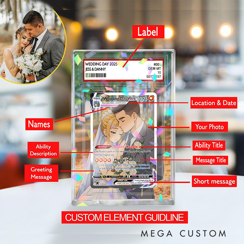 Personalized Anime Style Couple Photo Acrylic Game Card with Photo Card Game Collection for Game Lovers Birthday Gift for Couple Anniversary