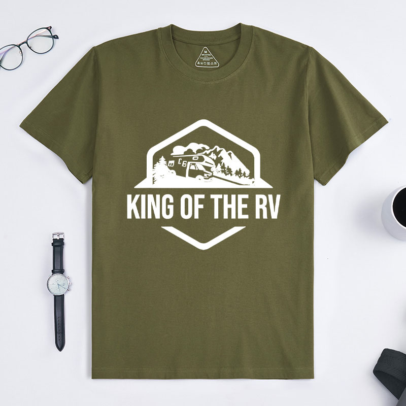 Personalized King of the Rv T-Shirt Funny Camping Shirt Rv Road Trip Gift Outdoor Camping Adventure