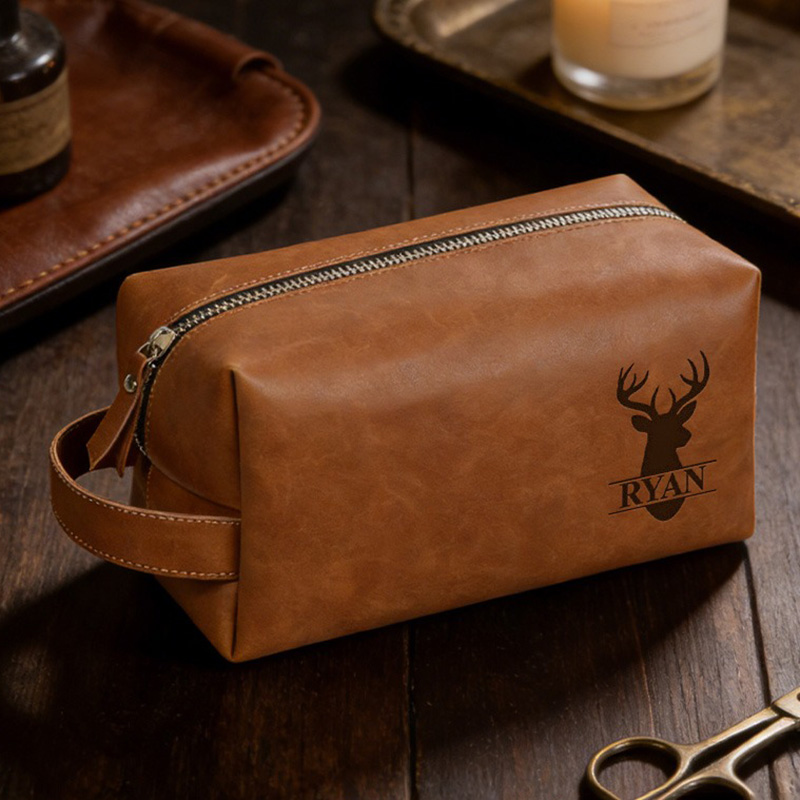 Personalized Name Deer Hunting Toiletry Bag Custom Hunter Dopp Kits for Deer Hunter Dad Husband Father Gift
