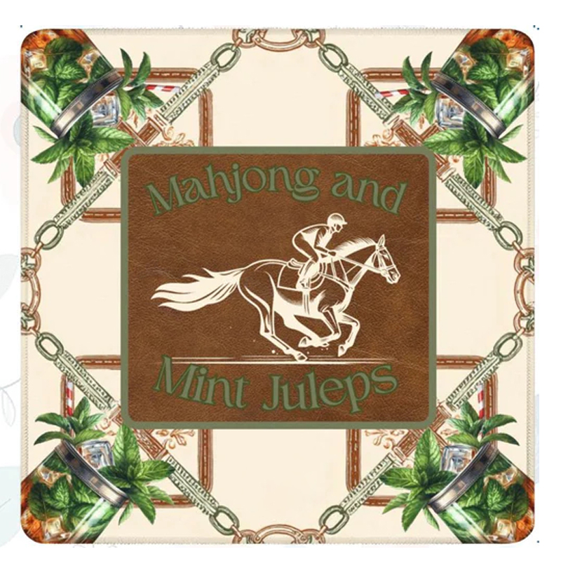 Personalized Equestrian Mahjong Table Mat Mahjong and Mint Juleps Mahjong Mat Mahjong Accessory for Mahjong Lovers
