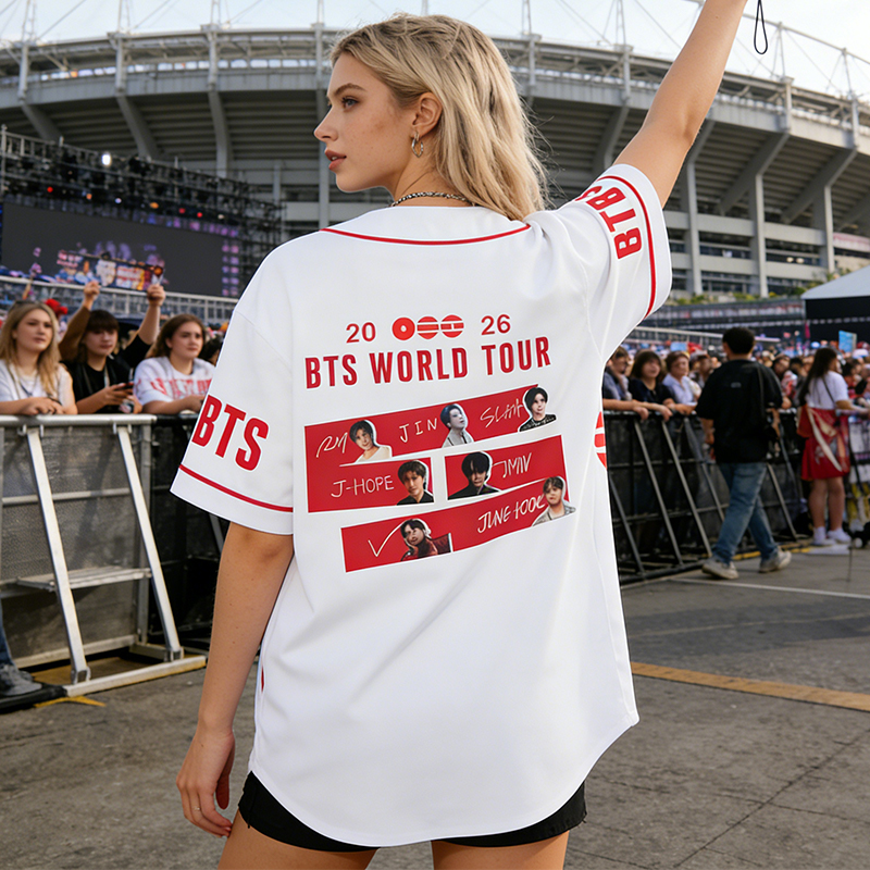 Personalized BTS 2026 World Tour Baseball Jersey K-Pop Fan Shirt Army Gifts