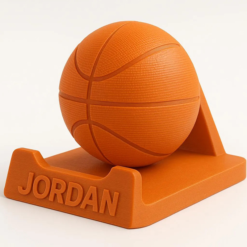 Personalized 3D Printed Basketball Phone Stand with Custom Name for Players and Enthusiasts
