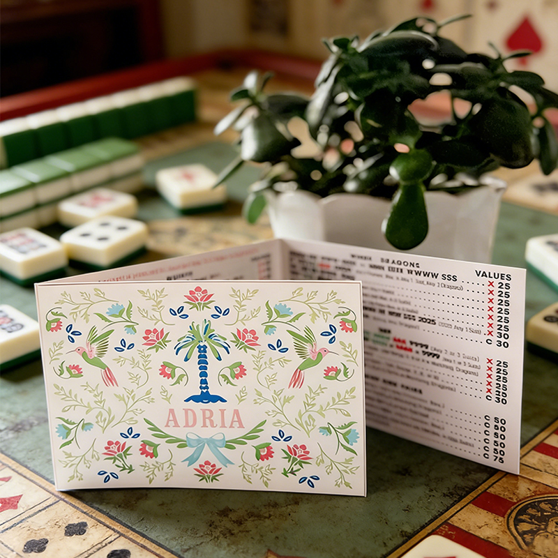 Personalized Floral Hummingbird Mahjong Card Cover Boho Mahjong Card Cover Gift for Mahjong Lovers Vacation Game Nights