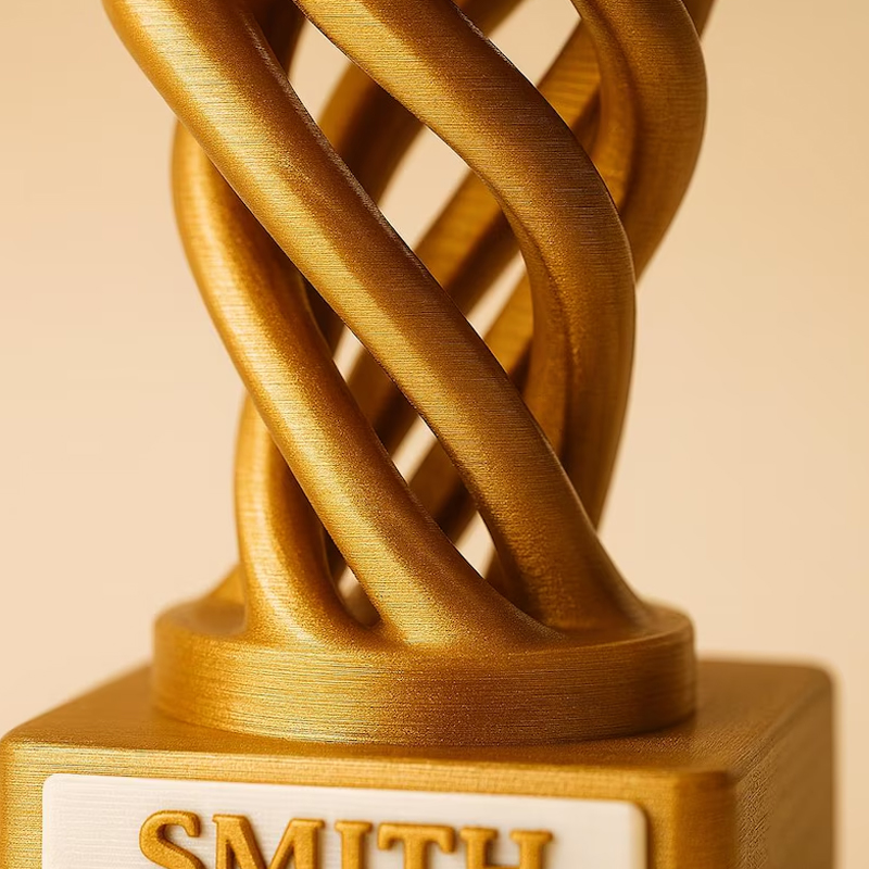 Personalized 3D Printed Basketball Trophy with Custom Family Name for Celebrations