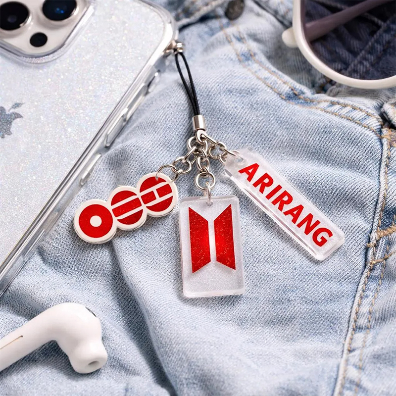Personalized BTS Acrylic Phone Lightstick Charm K-Pop Arirang Acrylic Keychain  for ARMY