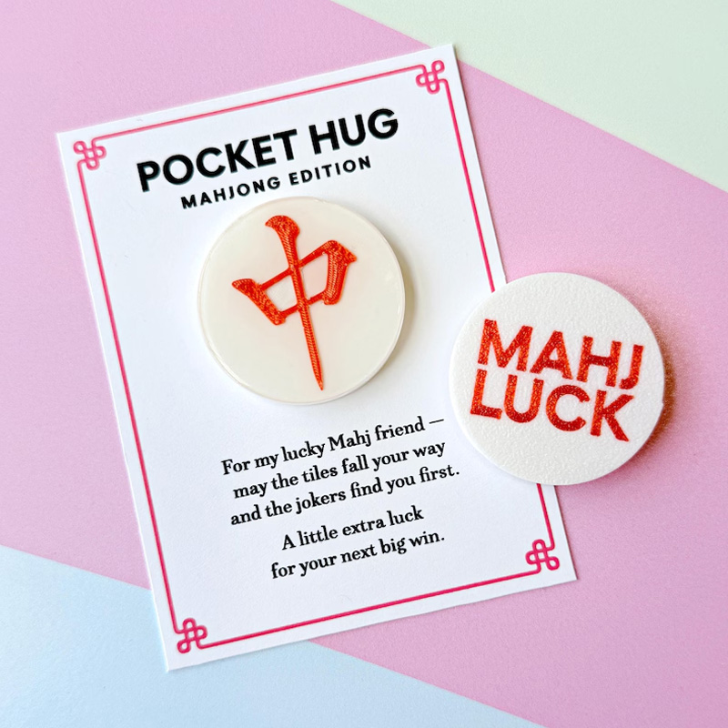 Mahjong Lucky Pocket Hug Game Night Charm for Hostess or Friends Mahjong Lover Gifts