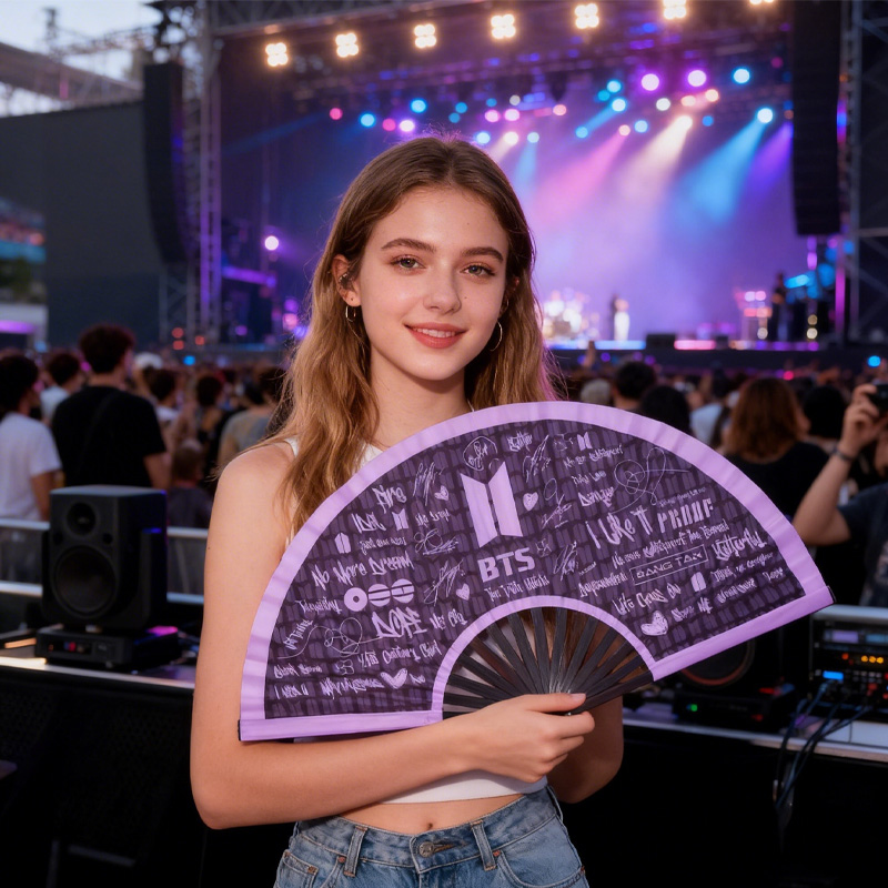 BTS Hand Fan Kpop World Tour Members Names Reusable Gift Hand Fan Kpop Fans Hand Fan
