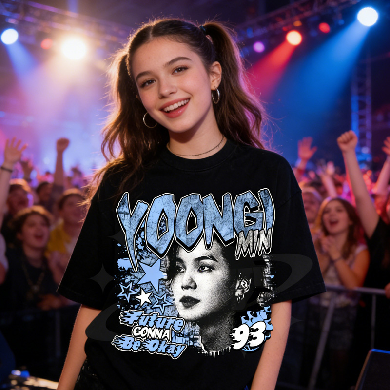 Kpop World Mature Girl Arirang World Crew Neck Washed T-Shirt Gift For Fans