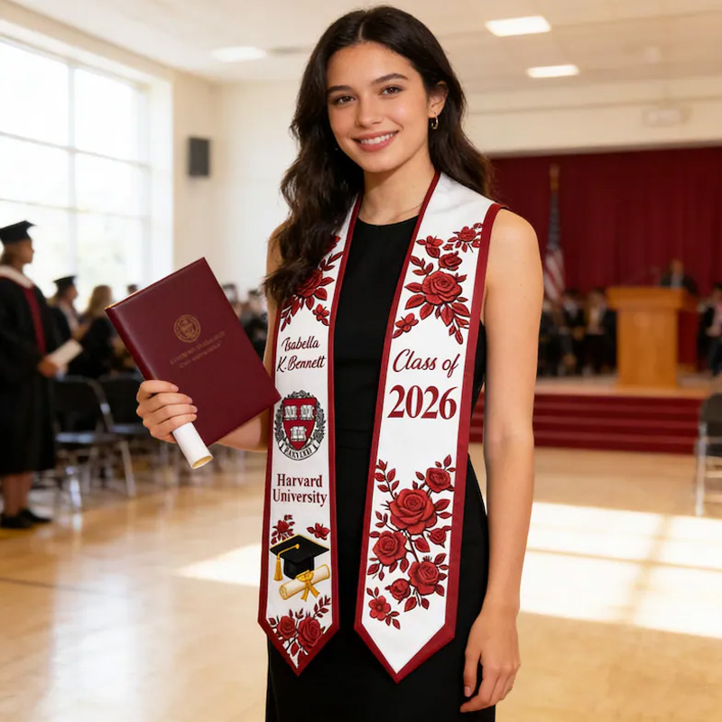 Personalized Graduation Stole Class of 2026 Custom Logo&Name Graduation Sash