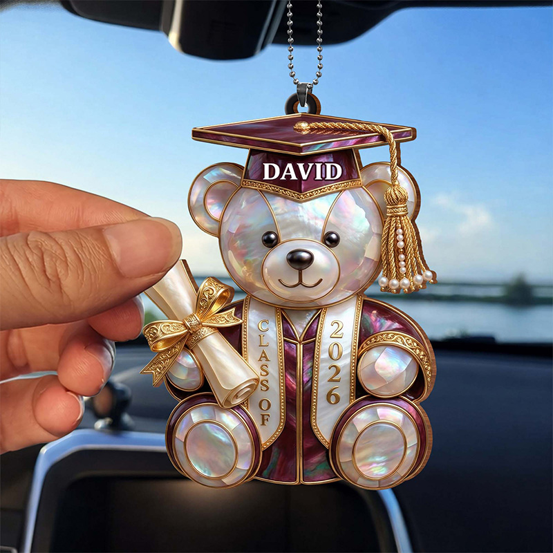 Personalized Class Of Graduation Bear Ornament Acrylic Ornament Gift for Students