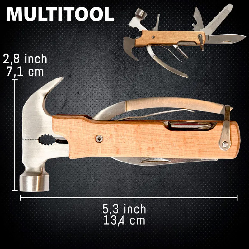 Personalized Multi Tool Hammer Father's Day Gift for Dad Grandpa Camping Survival Tool