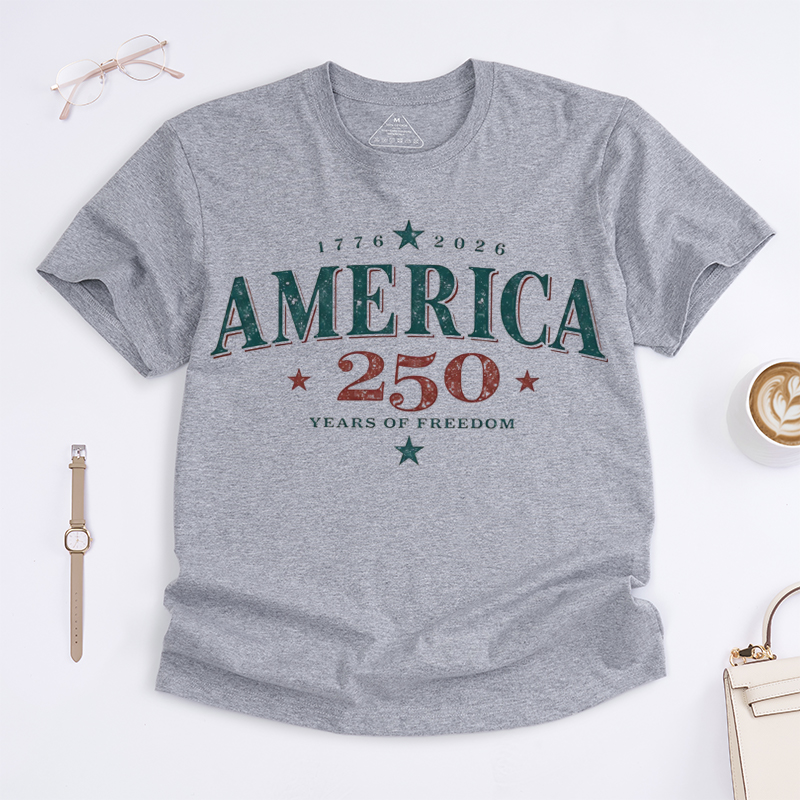  250th America Anniversary T-Shirt America 250 Years Of Freedom Retro Independence Day 4th of July Tee