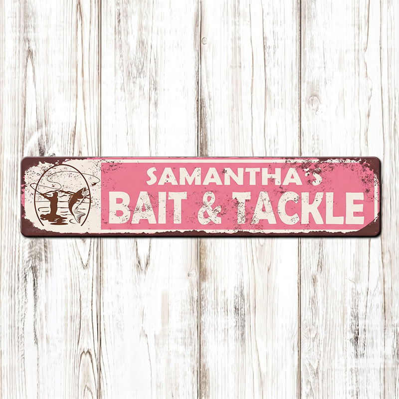 Personalized Fishing Bait and Tackle Sign for Uncle Aunt Papa Family Custom Bait Shop Sign Fishing Gift Tackle Room Sign Fisherman Gift  Aluminum Sign