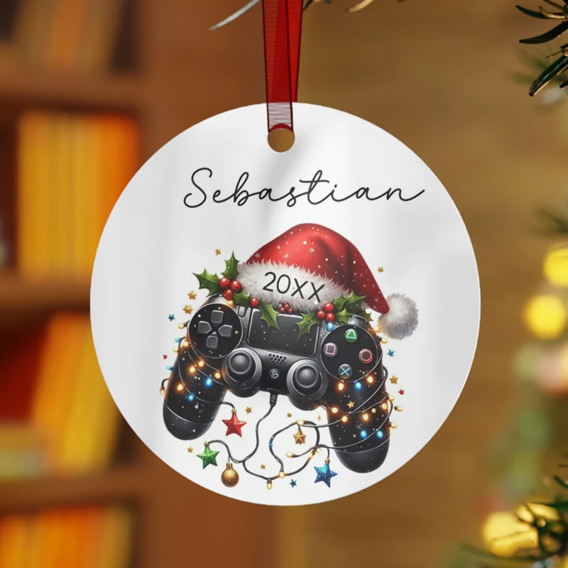 Personalized Kids Gamer Controller Ornament Gamer Christmas Decor Gamer Ornament Toddler Ornaments for Christmas Funny Gaming Gift for Geek