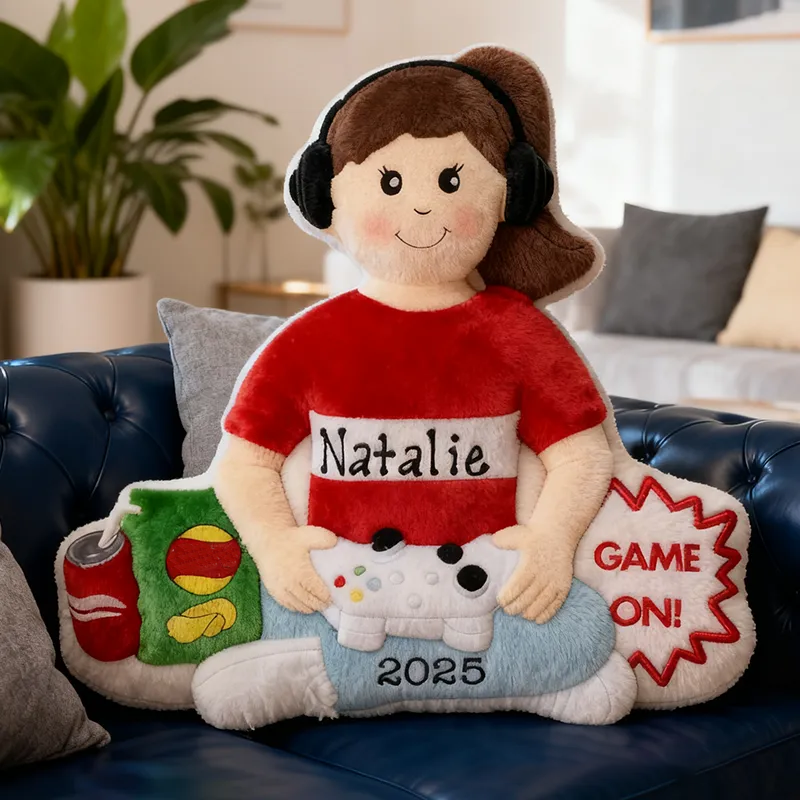 Personalized Graphic 3D Print Gamer Girl with Video Game Controller & Headset Custom Christmas Gift for Game Geek Lover