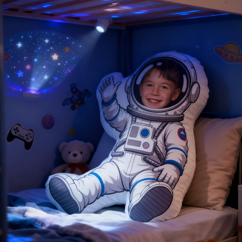 Personalized Custom Face Astronaut Pillow Kids Face 3D Pillow Spacesuit Pillow Space Lover Gift