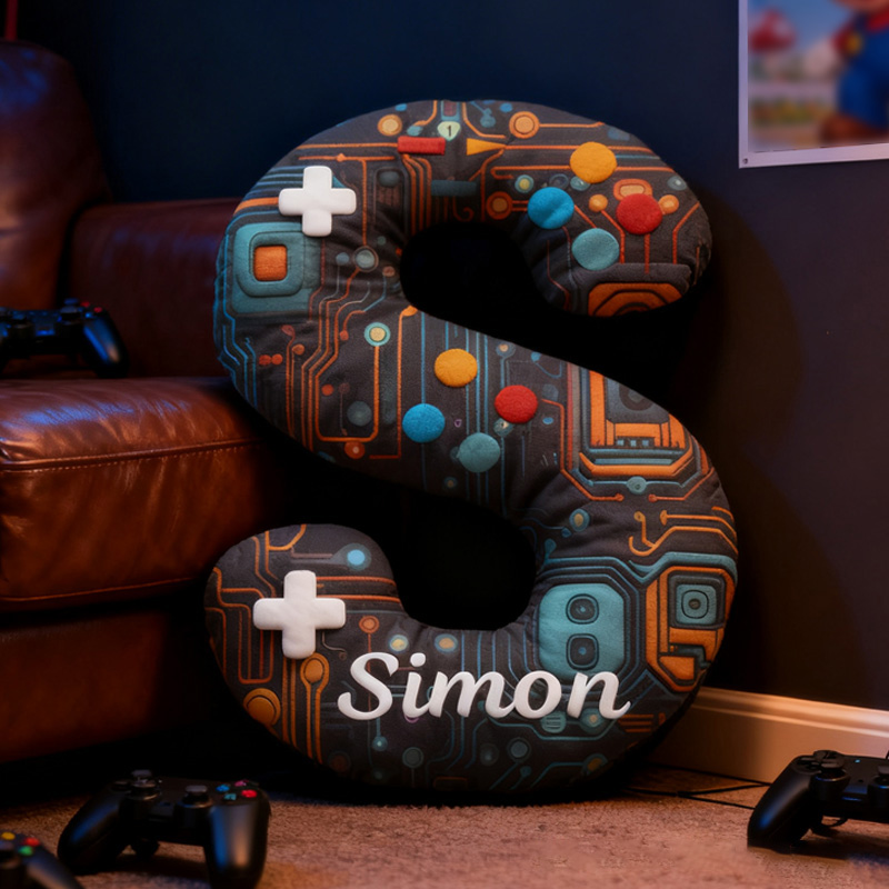 Personalized Gaming Circuit Themed Pillow Computer Technology Enthusiasts Gifts for Game Geek Lover