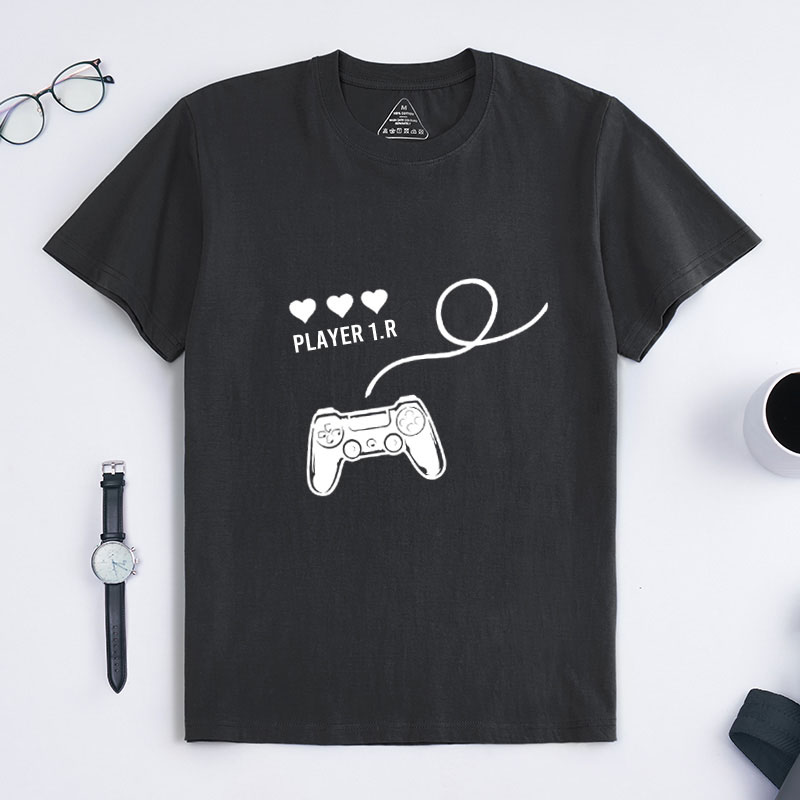 Personalized Player 1 & Player 2 Love Connection Couple Shirts, Matching Couple Newlywed Gift Valentines Day Shirt Gift for Couple