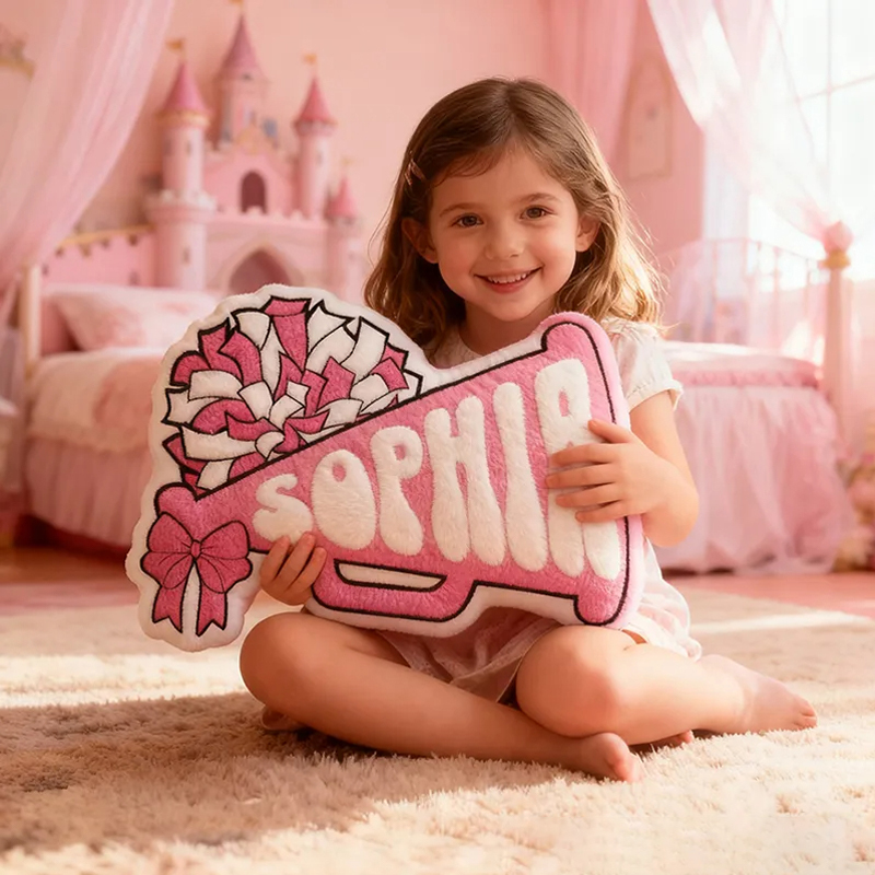 Personalized Cheerleading Decorative Pillow Featuring Your Name for Kids