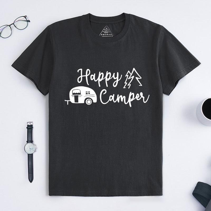 Personalized Hiking Camping Shirts Funny Happy Camper Shirts Gift for Outdoor Camping Adventure