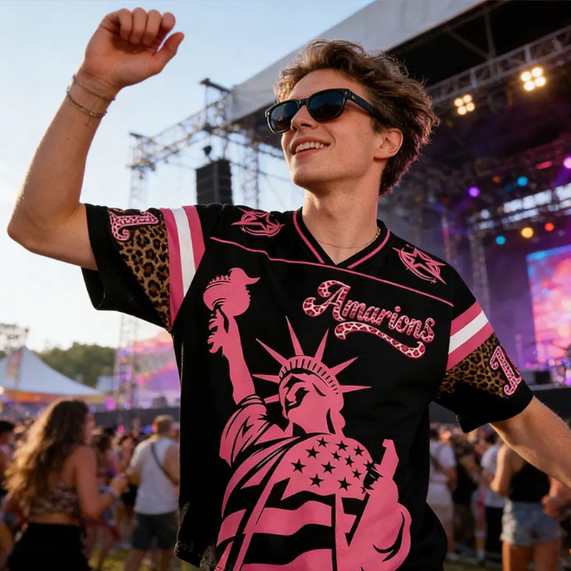 Personalized Sport-Themed Statue of Liberty Jersey with Custom Leopard Print Number for Sport Fans