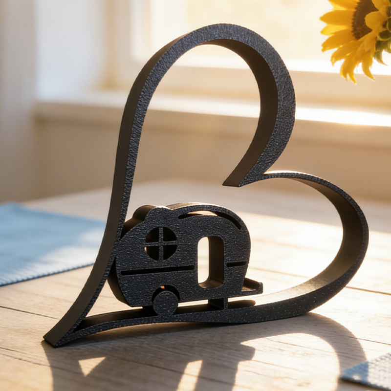 Personalized 3D Printed Camper Heart Camping Decor Sign Gifts for Campers Rv Gift Ideas