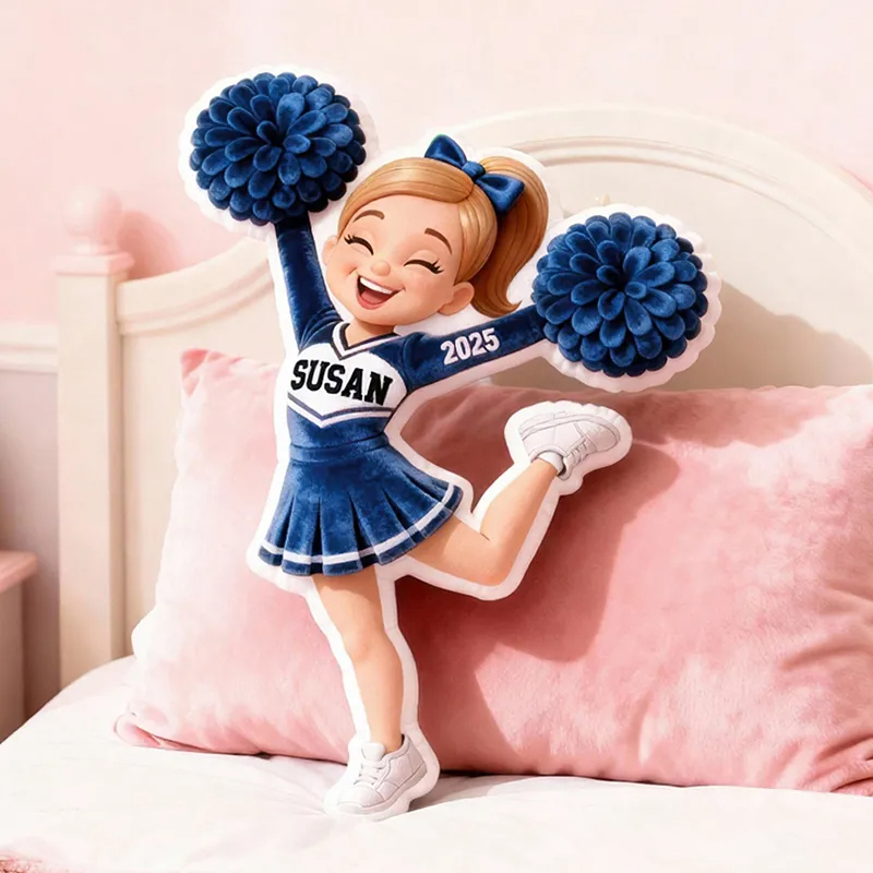 Personalized Graphic3DPrint Cheerleading Spirit Pillow with Custom Name and Year for Cheer Fans and Athletes