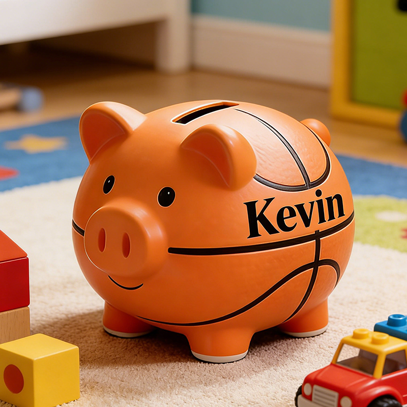 Personalized Basketball Piggy Bank with Custom Name Perfect for Kids