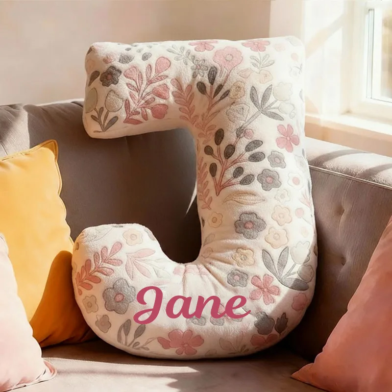 Personalized Floral Letter Pillow with Name Graphic 3D Print Custom Double Sided Pillow Gift for Kids Gardening Lovers Gift
